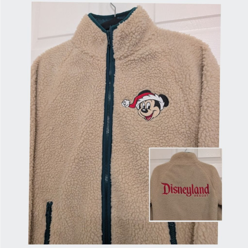 Exclusive Disney Parks Beige Teddy Jacket with Mickey Mouse, Oversized XS Sherpa
